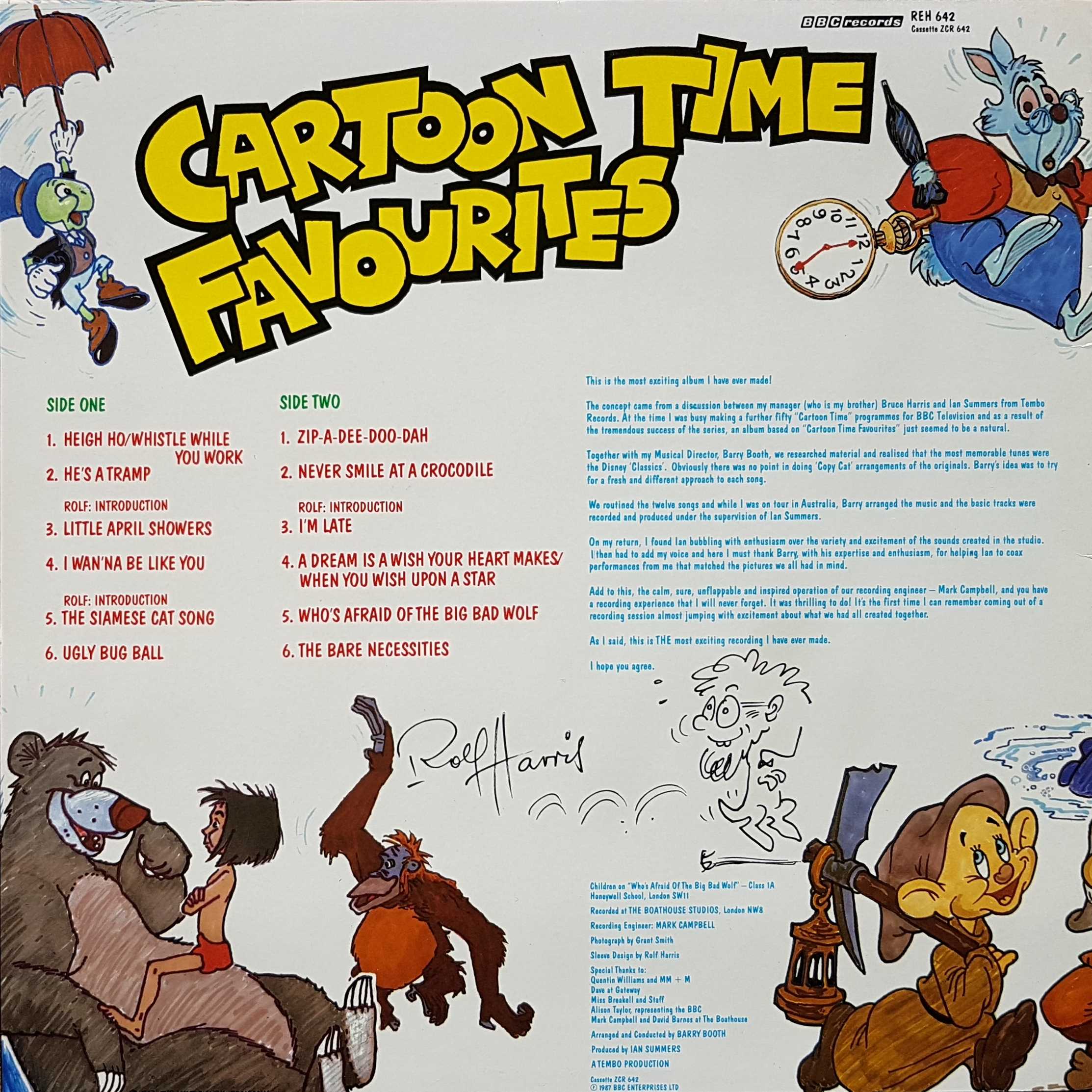 Picture of REH 642 Cartoon time favourites by artist Rolf Harris from the BBC records and Tapes library